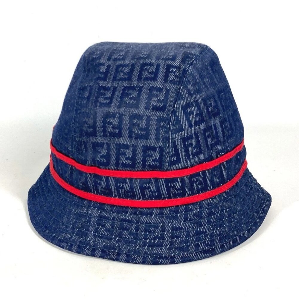 FENDI Zucca hat hat bucket hat bob hat hat polyester / cotton blue/Red - Picture 2 of 12